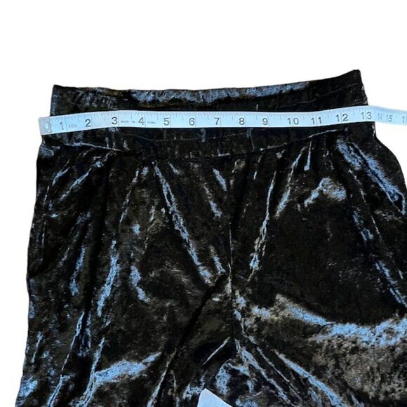 Heart & Hips Black Velvet Textured Jogger Elastic Waist Pockets Cuffed Medium - Picture 4 of 9